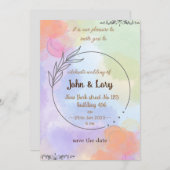 Elegant Watercolor Wedding Invitation  Kaart (Voorkant / Achterkant)