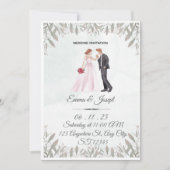 Elegant Watercolor Wedding Invitation  Kaart (Voorkant)