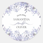 Elegant Watercolor Wedding Sticker (Voorkant)