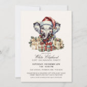 Elegant Watercolor White Elephant Gift Exchange Kaart (Voorkant)
