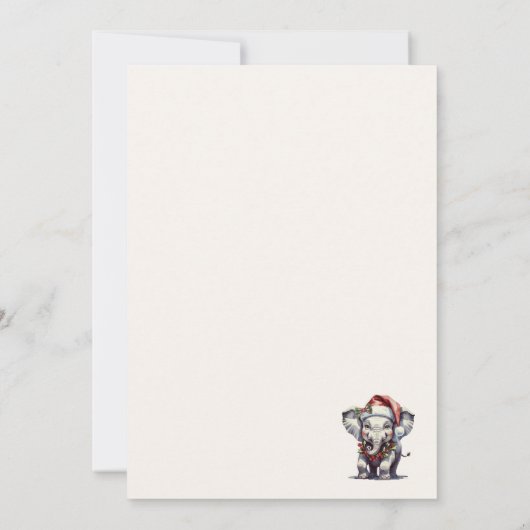 Elegant Watercolor White Elephant Gift Exchange Kaart (Achterkant)