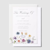 Elegant Watercolor Wildflower Spring Wedding Vellum Uitnodigingen (Offset)
