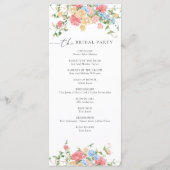 Elegant Watercolor Wildflower Wedding Program Programmakaart (Achterkant)