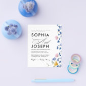 Elegant Watercolor Wldflowers Meadow RSVP Wedding  Flyer (Enkel)