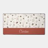 Elegant Watercolor Woodland Winterberry Monogram Bureaumat (Voorkant)