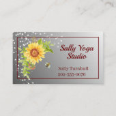 Elegant Watercolor Yellow Sunflower Business Card Visitekaartje (Voorkant)