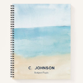 Elegant Watercolorpatroon Gepersonaliseerd Notitieboek