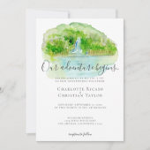 Elegant Waterfall Adventure Wedding Kaart (Voorkant)