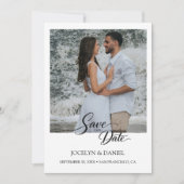 Elegant Waterfall Photo Save the Date Card Kaart (Voorkant)