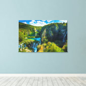 Elegant waterfall schilderachtig, Kroatië Canvas Afdruk (Insitu (Houten vloer))
