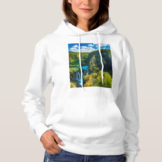 Elegant waterfall schilderachtig, Kroatië Hoodie (Voorkant)