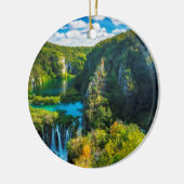 Elegant waterfall schilderachtig, Kroatië Keramisch Ornament (Links)