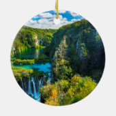Elegant waterfall schilderachtig, Kroatië Keramisch Ornament (Achterkant)
