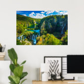 Elegant waterfall schilderachtig, Kroatië Poster (Thuiskantoor)