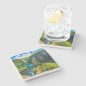 Elegant waterfall schilderachtig, Kroatië Stenen Onderzetter (Zijkant)