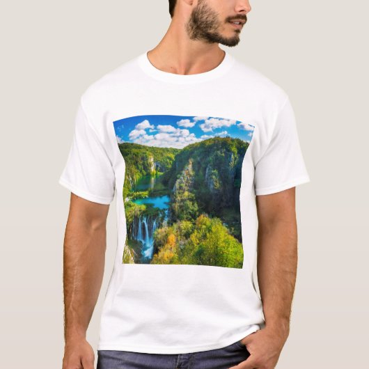 Elegant waterfall schilderachtig, Kroatië T-shirt (Voorkant)