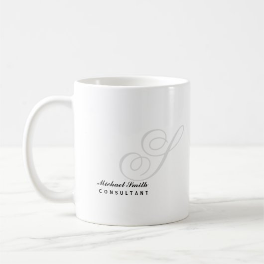 Elegant Watermark Monogram Koffiemok (Links)