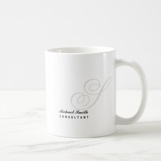 Elegant Watermark Monogram Koffiemok (Rechts)