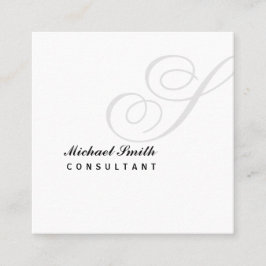 Elegant Watermark Monogram Vierkante Visitekaartje