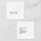 Elegant Watermark Monogram Vierkante Visitekaartje (Voorkant / Achterkant)