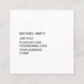 Elegant Watermark Monogram Vierkante Visitekaartje (Achterkant)