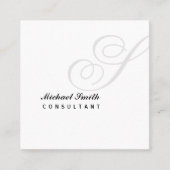 Elegant Watermark Monogram Vierkante Visitekaartje (Voorkant)