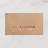 Elegant Watermelon Red PRINTED Kraft Consultant Visitekaartje (Voorkant)
