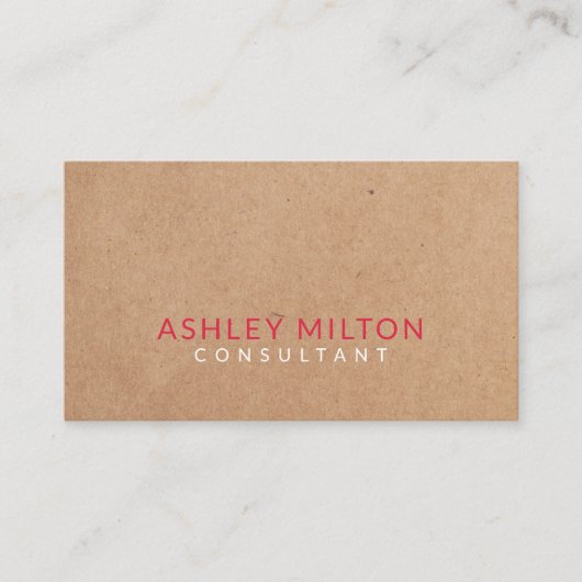 Elegant Watermelon Red PRINTED Kraft Consultant Visitekaartje (Voorkant)