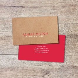 Elegant Watermelon Red PRINTED Kraft Consultant Visitekaartje