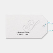 Elegant Watermerk Monogram Cadeaulabel (Voorkant (Horizontaal))