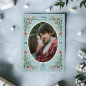 Elegant Waterverf 2 Foto Kerstmis 2021 Flat lue Feestdagenkaart