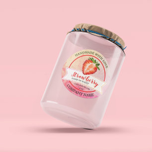 Elegant Waterverf aardbei Jam Classic Round S Ronde Sticker