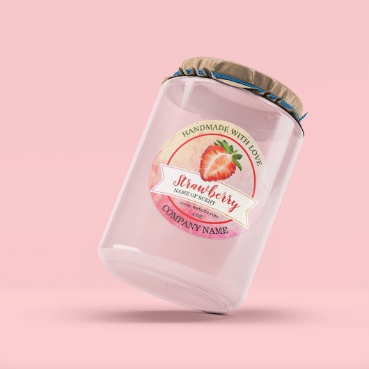 Elegant Waterverf aardbei Jam Classic Round S Ronde Sticker