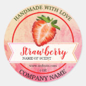 Elegant Waterverf aardbei Jam Classic Round S Ronde Sticker (Voorkant)