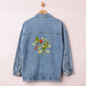 Elegant Waterverf aardbei Plant met bloemen Denim Jacket (Hangar)