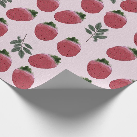 Elegant Waterverf Aardbeien inpakpapier (Hoek)