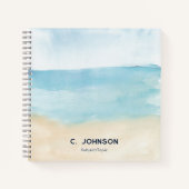 Elegant Waterverf Abstract Patroon Gepersonaliseer Notitieboek (Voorkant)