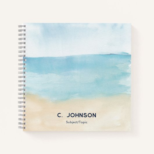 Elegant Waterverf Abstract Patroon Gepersonaliseer Notitieboek (Voorkant)