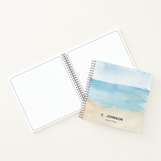 Elegant Waterverf Abstract Patroon Gepersonaliseer Notitieboek (Binnen)