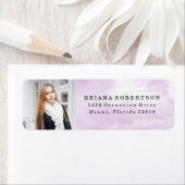 Elegant Waterverf Afstuderen Foto Adresetiketten Etiket (Insitu)