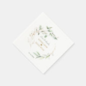 Elegant Waterverf Airy Leaves Gold Wedding Servet (Hoek)