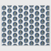 Elegant Waterverf Anchor Nautical Name Navy Blue Cadeaupapier (Vlak)