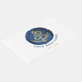 Elegant Waterverf Anchor Nautical Name Navy Blue Gastenboek (Hoek)