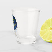 Elegant Waterverf Anchor Nautical Name Navy Blue Shot Glas (Rechts)