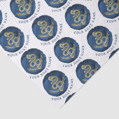Elegant Waterverf Anchor Nautical Name Navy Blue Tissuepapier (Detail)