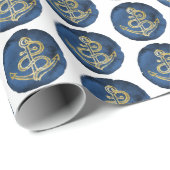 Elegant Waterverf Anchor Navy Coastal Nautical Cadeaupapier (Rol Hoek)