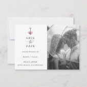 Elegant Waterverf Anchor Photo Save the Date Aankondiging (Voorkant)
