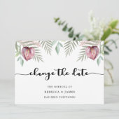 Elegant Waterverf Anthurium verander de datumkaart Save The Date (Staand voorkant)