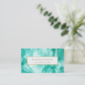 Elegant Waterverf Aqua Blue Gold Professional Visitekaartje (Staand voorkant)