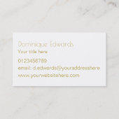 Elegant Waterverf Aqua Blue Gold Professional Visitekaartje (Achterkant)